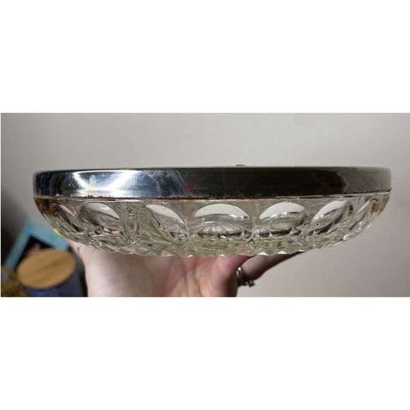 VTG Glass round tray with dividers‎ - Picture 4 of 4
